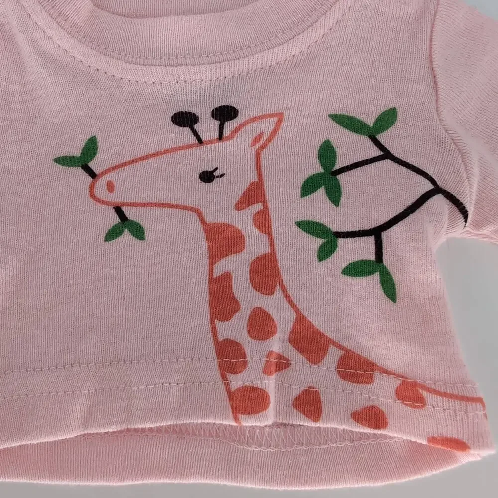 Babyroom PJs for Dolls Pink & Orange Two Piece Giraffe Pajamas Set for 18